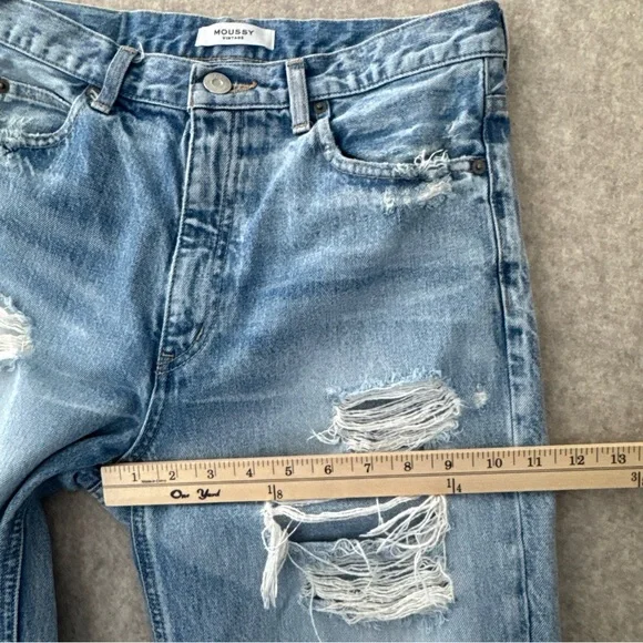 Moussy Vintage Distressed Slim Jeans Womens 27 - Picture 5 of 16